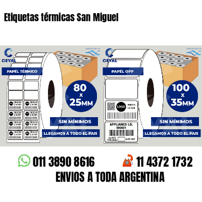 Etiquetas térmicas San Miguel