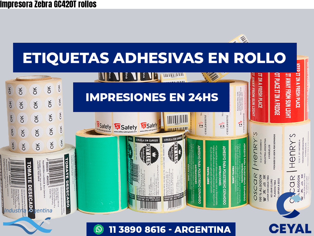 Impresora Zebra GC420T rollos