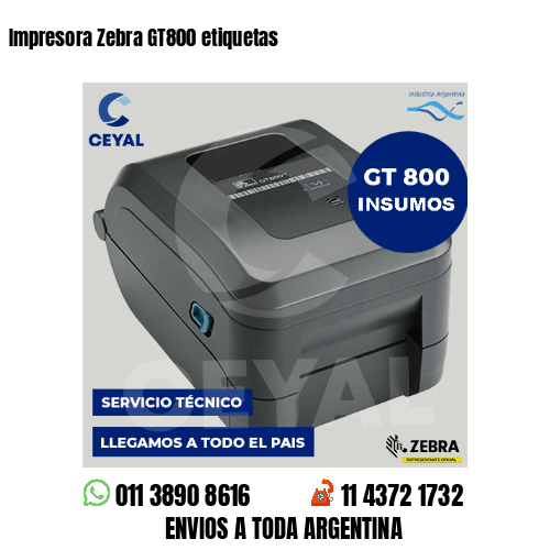 Impresora Zebra GT800 etiquetas