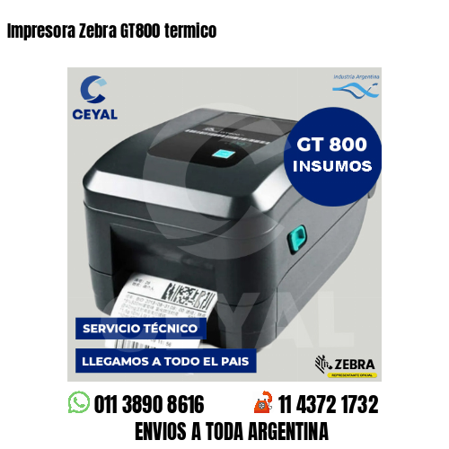 Impresora Zebra GT800 termico