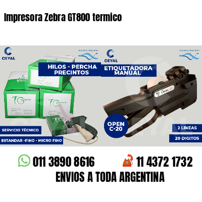 Impresora Zebra GT800 termico