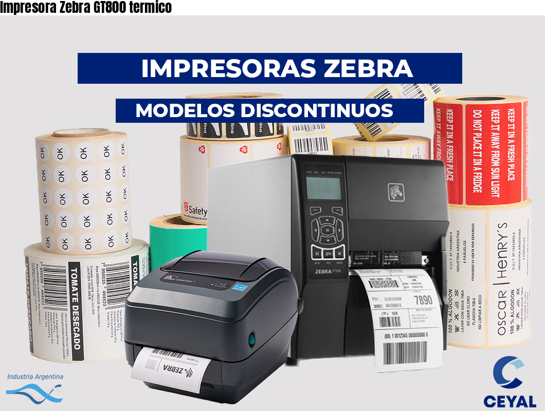 Impresora Zebra GT800 termico