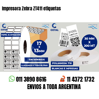 Impresora Zebra ZT411 etiquetas