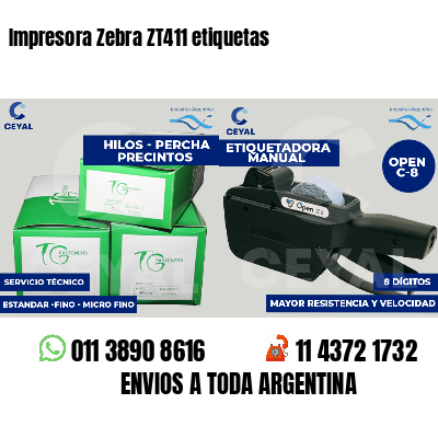 Impresora Zebra ZT411 etiquetas