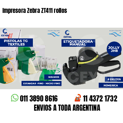 Impresora Zebra ZT411 rollos