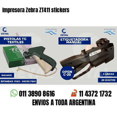 Impresora Zebra ZT411 stickers