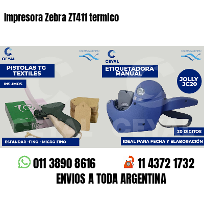 Impresora Zebra ZT411 termico