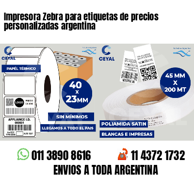 Impresora Zebra para etiquetas de precios personalizadas argentina
