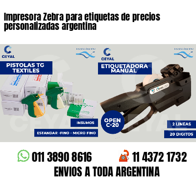 Impresora Zebra para etiquetas de precios personalizadas argentina