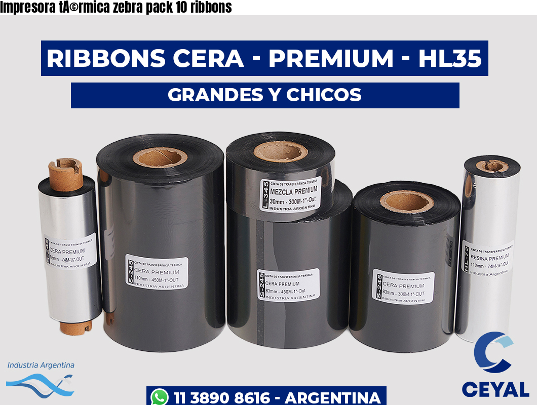 Impresora tÃ©rmica zebra pack 10 ribbons