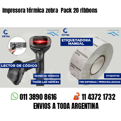 Impresora térmica zebra  Pack 20 ribbons