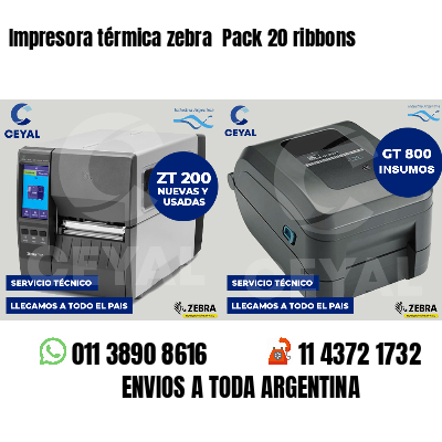 Impresora térmica zebra  Pack 20 ribbons