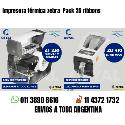 Impresora térmica zebra  Pack 25 ribbons