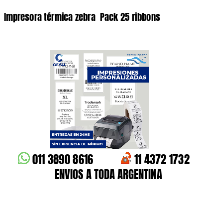 Impresora térmica zebra  Pack 25 ribbons