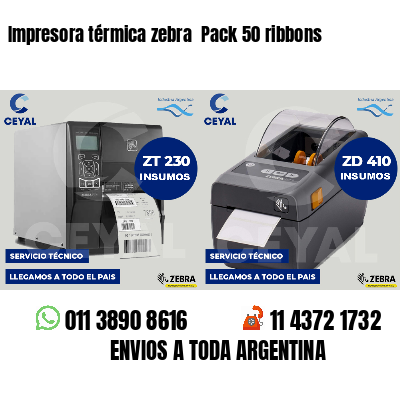 Impresora térmica zebra  Pack 50 ribbons