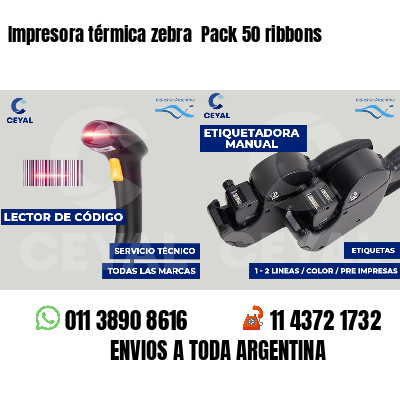 Impresora térmica zebra  Pack 50 ribbons