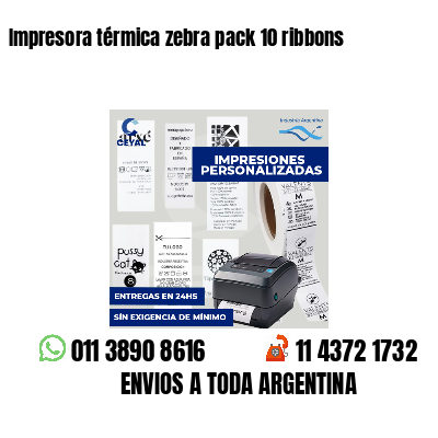 Impresora térmica zebra pack 10 ribbons