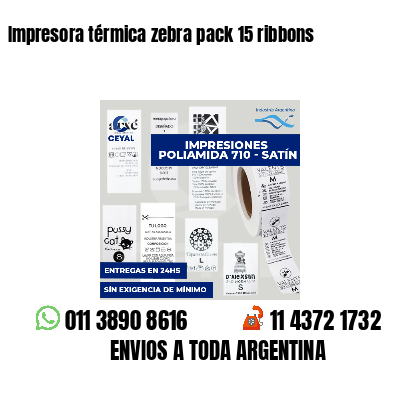 Impresora térmica zebra pack 15 ribbons