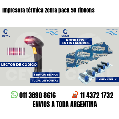 Impresora térmica zebra pack 50 ribbons