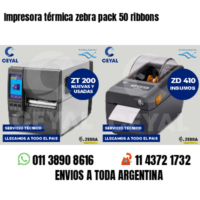 Impresora térmica zebra pack 50 ribbons