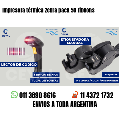 Impresora térmica zebra pack 50 ribbons