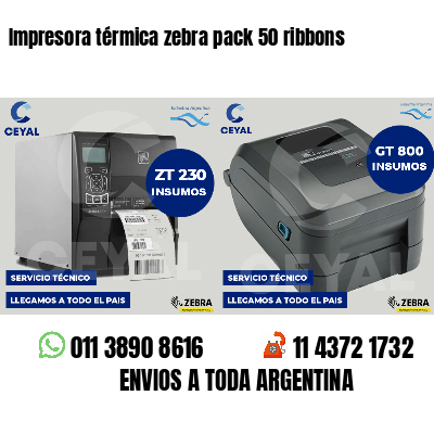 Impresora térmica zebra pack 50 ribbons