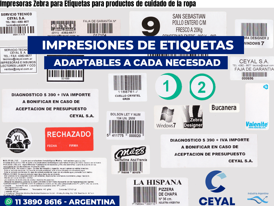 Impresoras Zebra para Etiquetas para productos de cuidado de la ropa