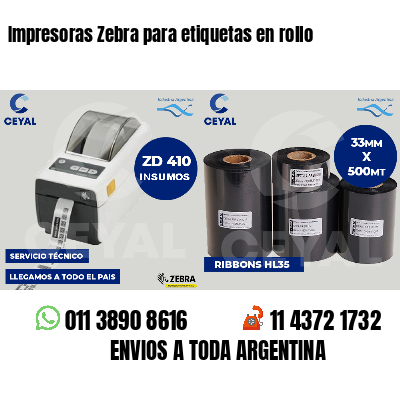 Impresoras Zebra para etiquetas en rollo