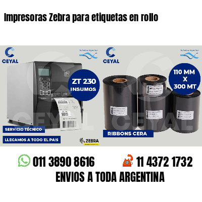 Impresoras Zebra para etiquetas en rollo