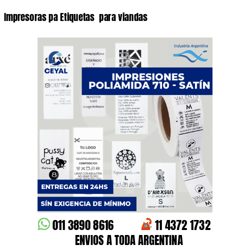 Impresoras pa Etiquetas  para viandas 