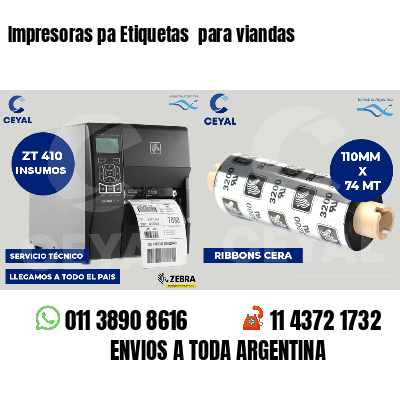 Impresoras pa Etiquetas  para viandas 