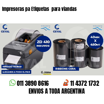 Impresoras pa Etiquetas  para viandas 