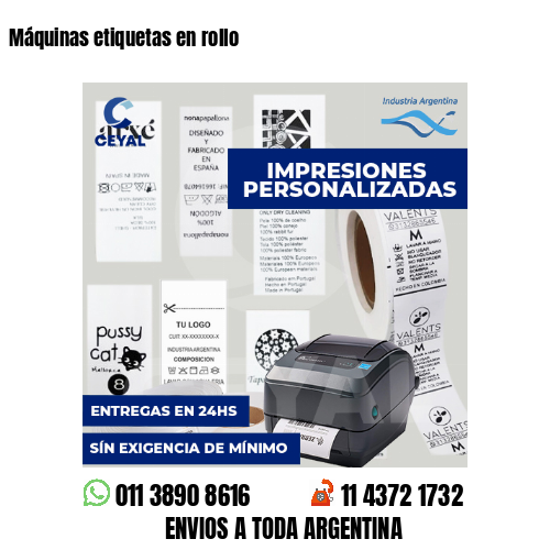 Máquinas etiquetas en rollo