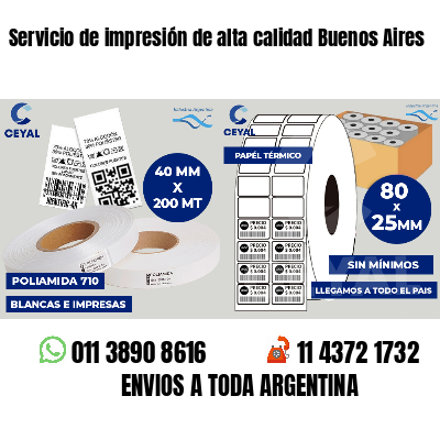 Servicio de impresión de alta calidad Buenos Aires