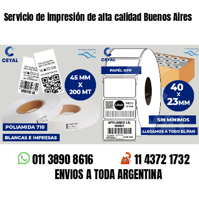 Servicio de impresión de alta calidad Buenos Aires