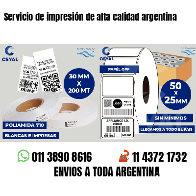 Servicio de impresión de alta calidad argentina