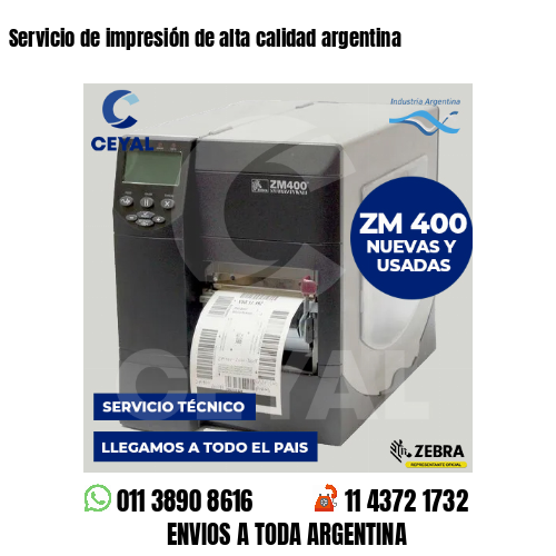 Servicio de impresión de alta calidad argentina