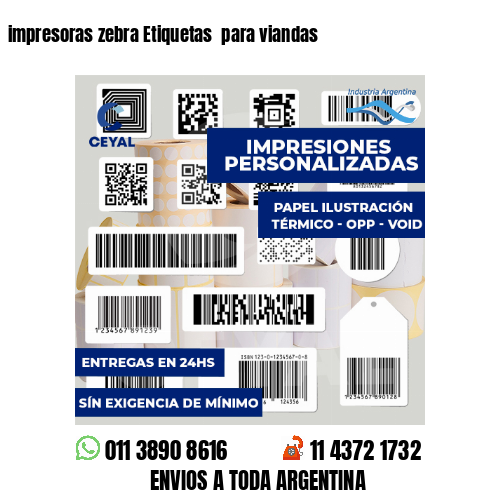 impresoras zebra Etiquetas  para viandas 