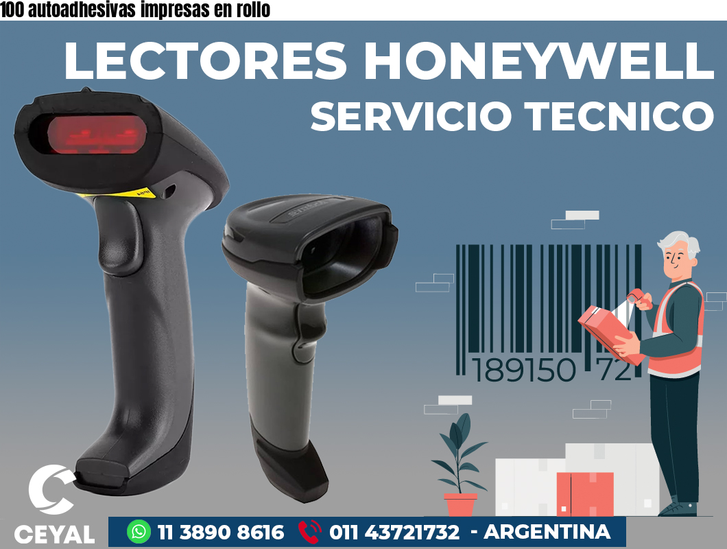 100 autoadhesivas impresas en rollo