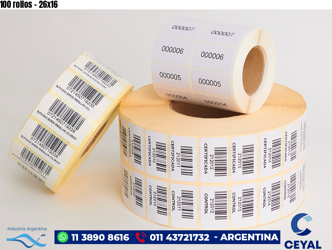 100 rollos - 26x16