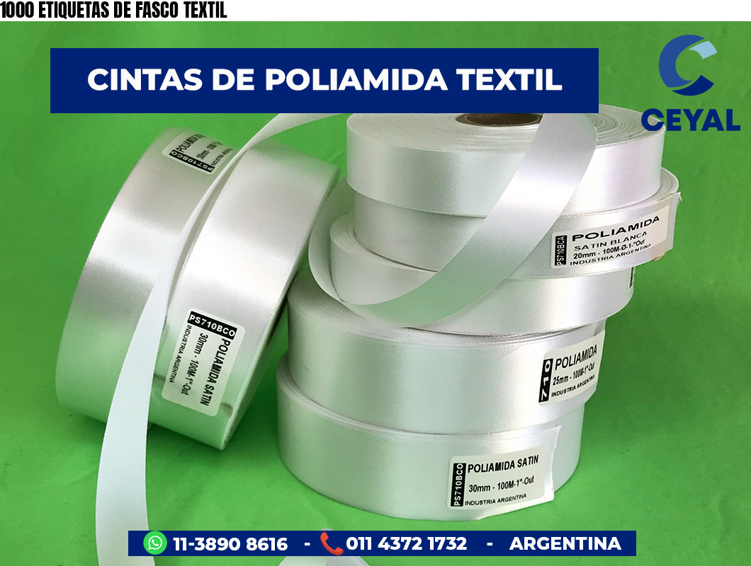 1000 ETIQUETAS DE FASCO TEXTIL