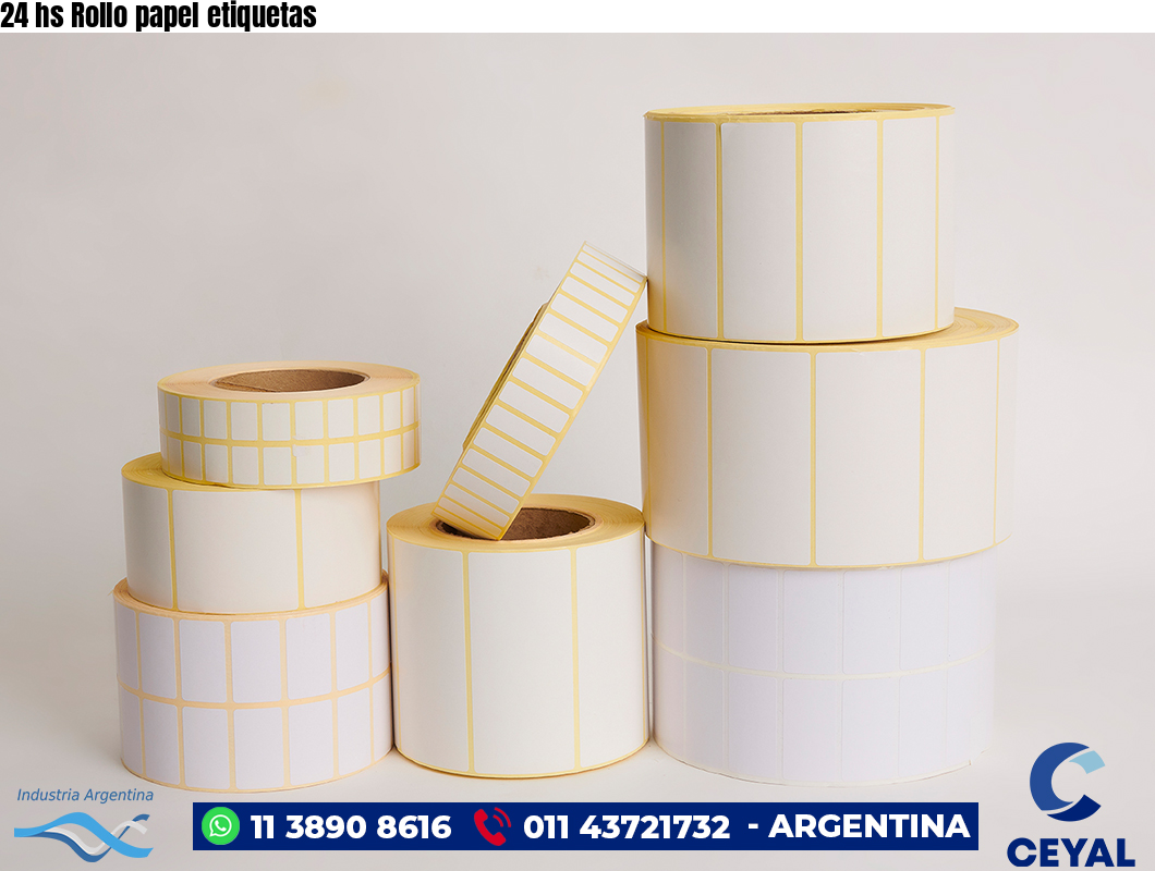 24 hs Rollo papel etiquetas