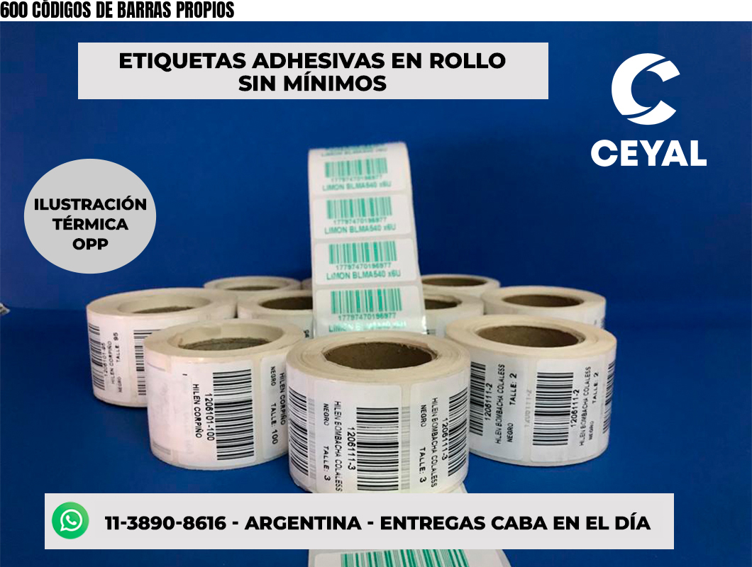 600 CÓDIGOS DE BARRAS PROPIOS