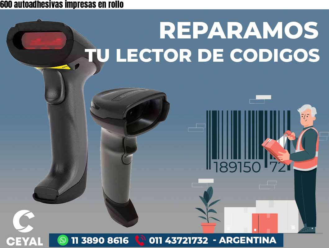 600 autoadhesivas impresas en rollo