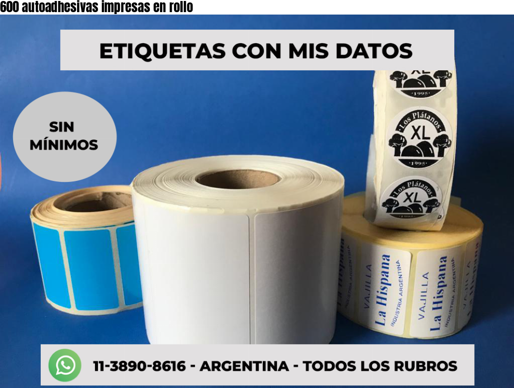 600 autoadhesivas impresas en rollo