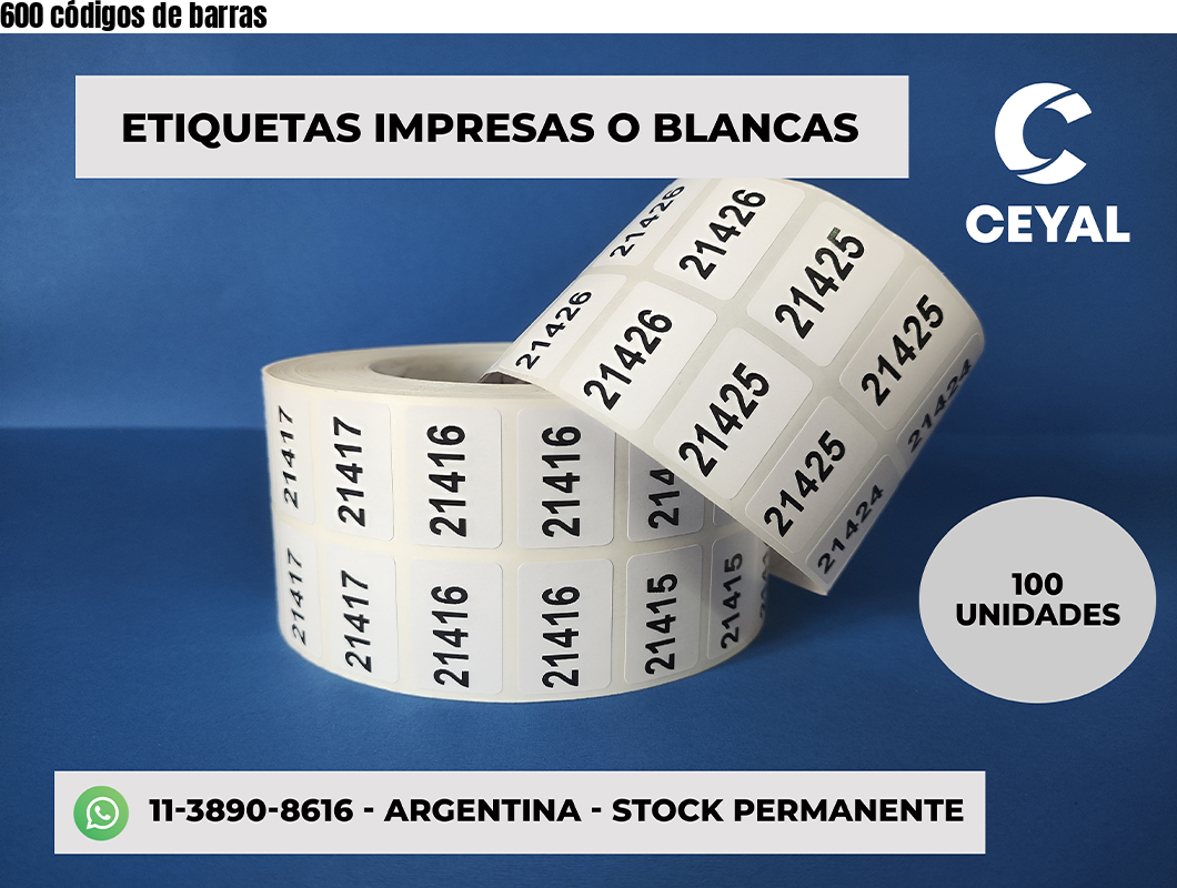 600 códigos de barras