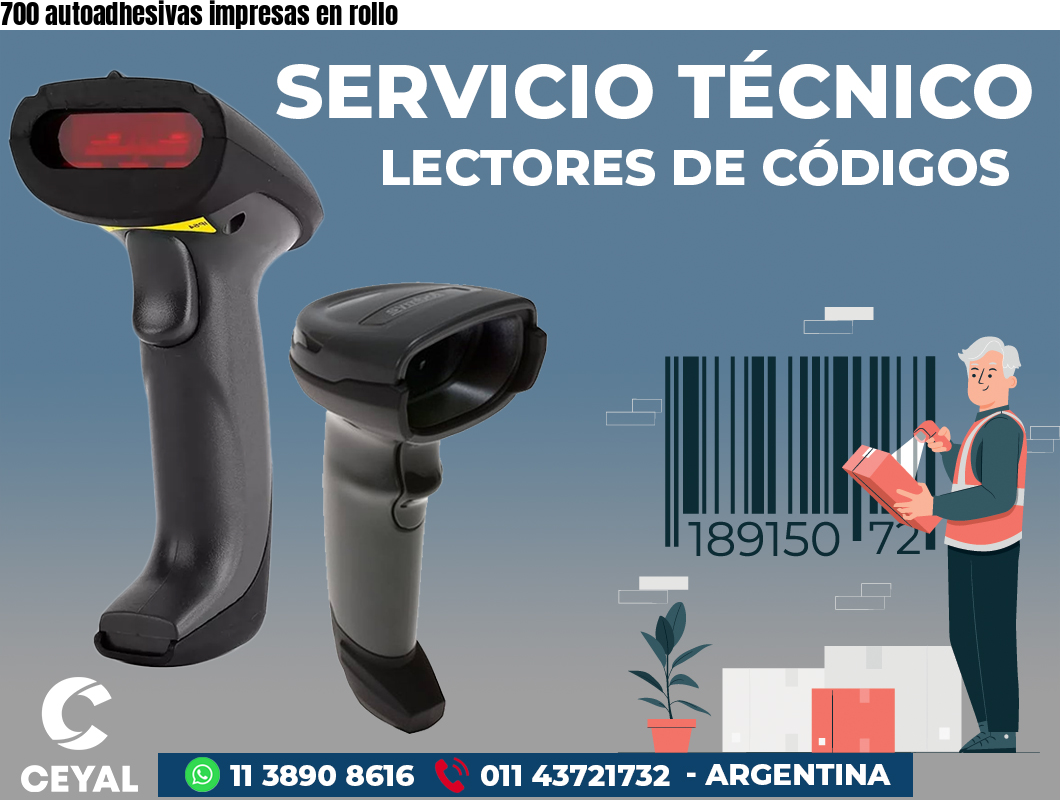 700 autoadhesivas impresas en rollo