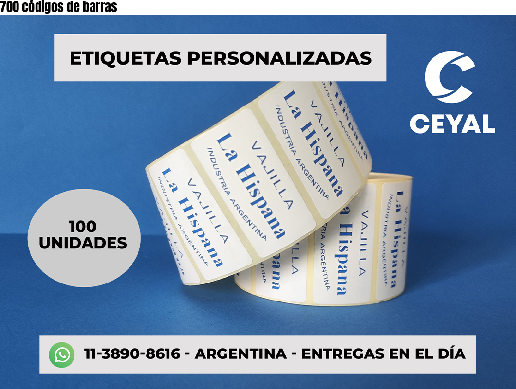 700 códigos de barras