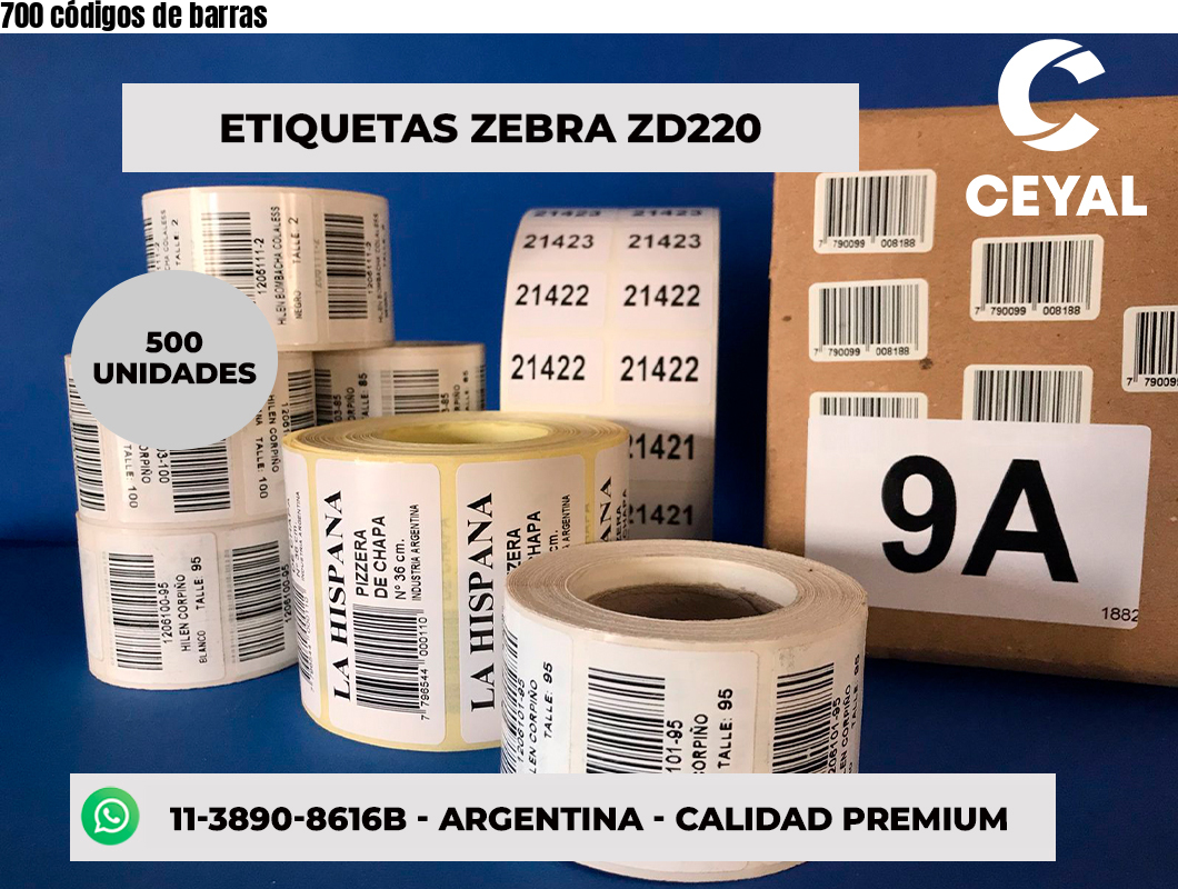 700 códigos de barras