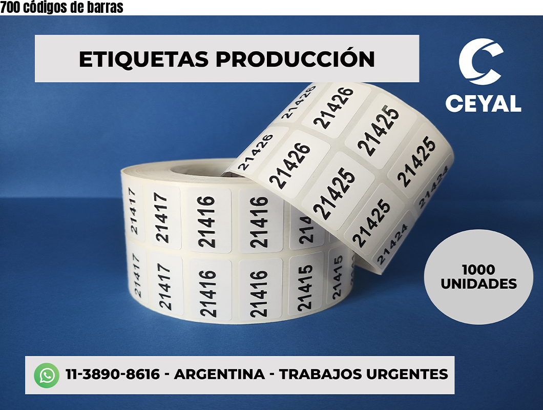 700 códigos de barras